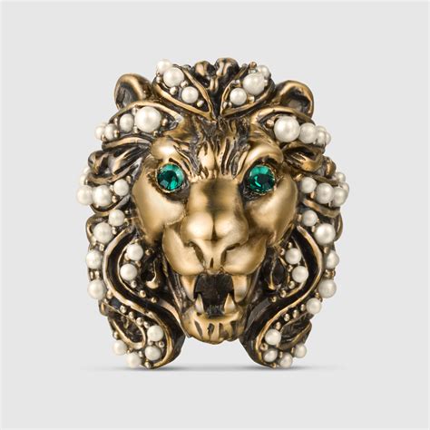 black ring gucci|female gucci lion ring.